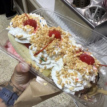 The Original Rainbow Cone - Banana Split - Ice Cream & Frozen Yogurt Near Me - Orland Park, Illinois The Original Rainbow Cone - Banana Split - Ice Cream & Frozen Yogurt Near Me - Orland Park, Illinois