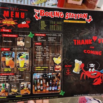 The Boiling Station - the menu for the restaurant - Seafood Near Me - Visalia, California