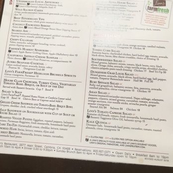 Linn's Restaurant - Lunch menu - American Near Me - Cambria, California Linn's Restaurant - Lunch menu - American Near Me - Cambria, California