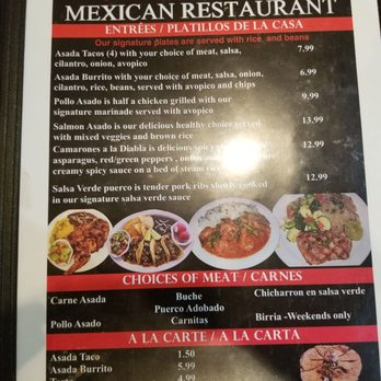 ASADA - Menu - Mexican Near Me - North Las Vegas, Nevada
