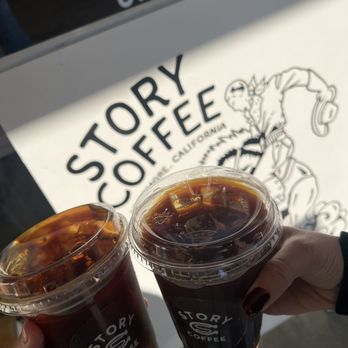 Story Coffee - Cold brew with their version of vanilla syrup (left) and an Americano (right) - Coffee & Tea Near Me - Livermore, California Story Coffee - Cold brew with their version of vanilla syrup (left) and an Americano (right) - Coffee & Tea Near Me - Livermore, California