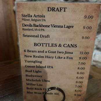 Tun Tavern - Beer menu - American Near Me - Triangle, Virginia