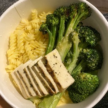 Flower Child - V/GF tofu with roasted broccoli and GF mac & cheese - Salad Near Me - Charlotte, North Carolina Flower Child - V/GF tofu with roasted broccoli and GF mac & cheese - Salad Near Me - Charlotte, North Carolina