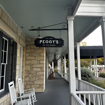 Peggy's On The Green - The restaurant sign outside. - Southern Near Me - Boerne, Texas Peggy's On The Green - The restaurant sign outside. - Southern Near Me - Boerne, Texas
