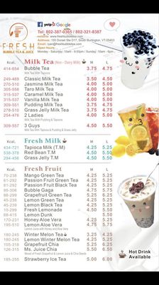 Menu photo 8 Fresh Bubble Tea & Juice South Burlington, VT Menu photo 8 Fresh Bubble Tea & Juice South Burlington, VT