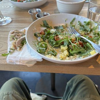 Zinqué - My plate. Cold cauliflower rice, cubes of cheese and what they call chicken - French Near Me - Malibu, California