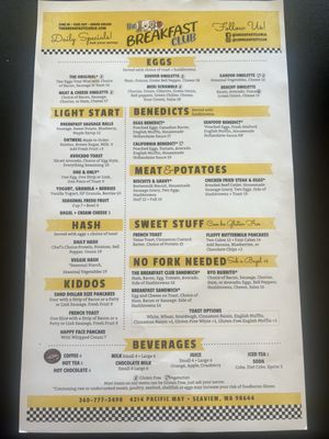 Menu photo 1 The Breakfast Club Seaview, WA Menu photo 1 The Breakfast Club Seaview, WA
