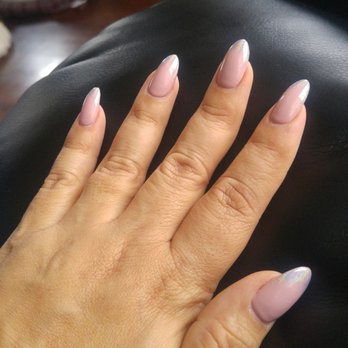 Jennie's Nails - #595 with holographic tips.. Picture does not capture the full effect. Super cute! - Nail Salons Near Me - San Bruno, California Jennie's Nails - #595 with holographic tips.. Picture does not capture the full effect. Super cute! - Nail Salons Near Me - San Bruno, California