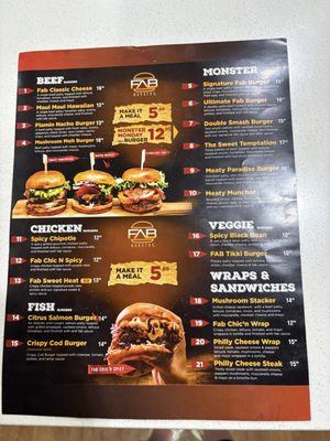 Menu photo 1 Fab Burgers Surrey, BC Menu photo 1 Fab Burgers Surrey, BC