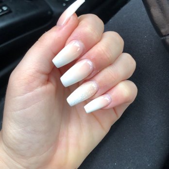 Pasha Nail & Spa - Nude peach ombré with coffin shape - Day Spas Near Me - Holbrook, New York Pasha Nail & Spa - Nude peach ombré with coffin shape - Day Spas Near Me - Holbrook, New York