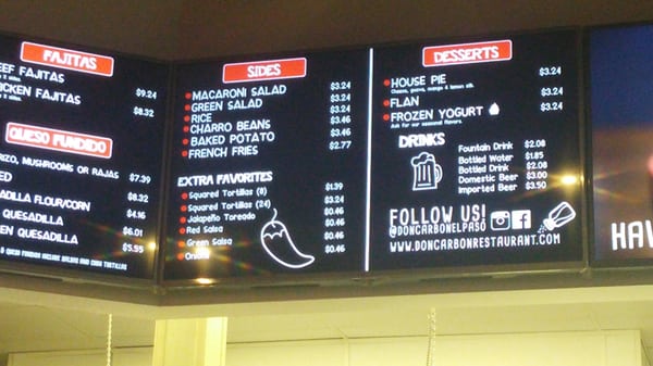 Menu photo 2 Don Carbón Sunland Park El Paso, TX Menu photo 2 Don Carbón Sunland Park El Paso, TX