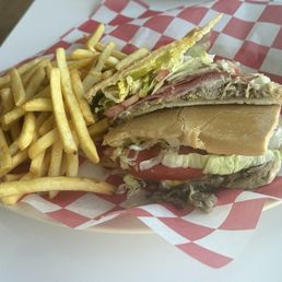 Cuban sandwich and fries
