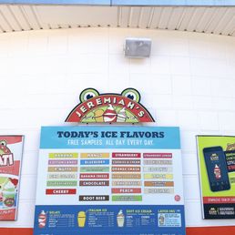 the menu for today's ice flavors