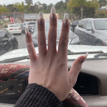 Moon Nails - see through and patchy - Nail Salons Near Me - Encinitas, California