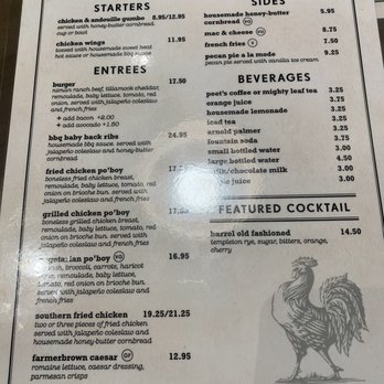 Farmerbrown - Menu - Southern Near Me - San Francisco, California