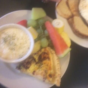 Bluegrass Grill - Hickey smoked Cajun turkey, cranberry sauce and goat cheese quiche. What a pretty plate! - Southern Near Me - Chattanooga, Tennessee