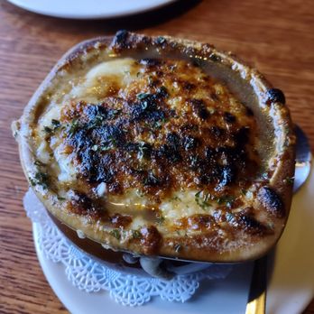 13 Coins Pioneer Square - Charred burnt French onion soup. Accually was served ..sent back - American Near Me - Seattle, Washington