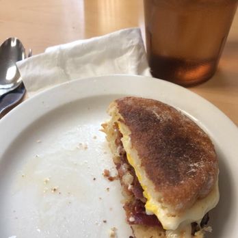 Mitchell's Coffee House - Bacon, egg and cheese on an English muffin (half) - Coffee & Tea Near Me - Rocky Hill, Connecticut Mitchell's Coffee House - Bacon, egg and cheese on an English muffin (half) - Coffee & Tea Near Me - Rocky Hill, Connecticut
