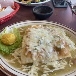 Chips & Salsa Stuffed Sopapilla with chicken and green chile. Chips & Salsa Stuffed Sopapilla with chicken and green chile.
