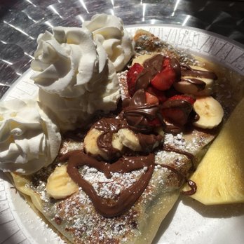 Bonjour Montclair Cafe - Banana, strawberry, and Nutella crepe (with ice cream!) - Creperies Near Me - Montclair, New Jersey