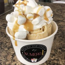 Caramel rolled ice cream! Love it! Not too sweet!
