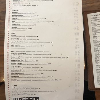 ATX Cocina - The menu. - Mexican Near Me - Austin, Texas