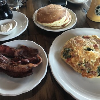 The Original Pancake House - Mediterranean omelet, pancakes, and thick sliced bacon - Pancakes Near Me - Normal, Illinois The Original Pancake House - Mediterranean omelet, pancakes, and thick sliced bacon - Pancakes Near Me - Normal, Illinois