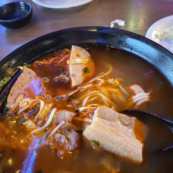 Pho Mex - pork belly & ham in my Spicy Beef noodle Pho - Asian Fusion Near Me - Modesto, California Pho Mex - pork belly & ham in my Spicy Beef noodle Pho - Asian Fusion Near Me - Modesto, California