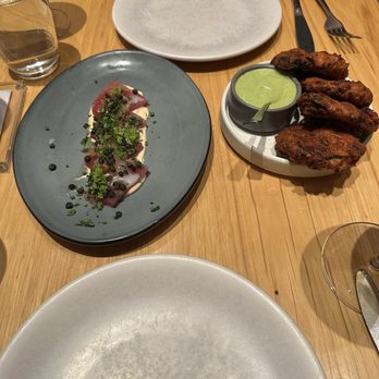 Rose Mary - Tuna crudo and zucchini fritters - Italian Near Me - Chicago, Illinois Rose Mary - Tuna crudo and zucchini fritters - Italian Near Me - Chicago, Illinois