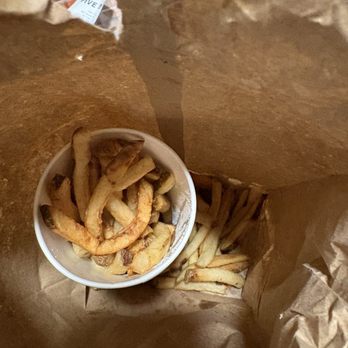 Five Guys - Small fry for the price of a Large salted fry - Burgers Near Me - San Diego, California Five Guys - Small fry for the price of a Large salted fry - Burgers Near Me - San Diego, California