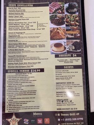 Menu photo 7 Texas Grill 49 Houston, TX