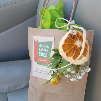 The Garden Shed - Fancy bag with real flowers and orange slice.. - Nurseries & Gardening Near Me - Cambria, California The Garden Shed - Fancy bag with real flowers and orange slice.. - Nurseries & Gardening Near Me - Cambria, California