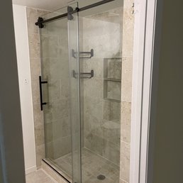 Shower door installation Shower door installation