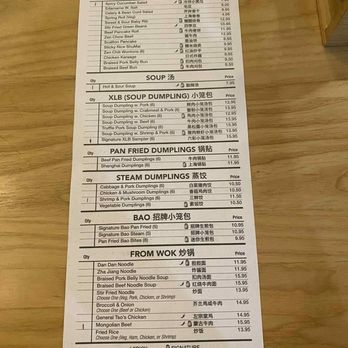 Zen Dumpling - Paper menu (front) similar to Dim Sum menu. There is QR code on both ends of the table to see pictures of the food. 9/29/25 - Asian Fusion Near Me - Brandon, Florida