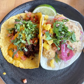 Tejas - Tejas Taco (left) Baja Fried Fish Taco (right) - Mexican Near Me - Dallas, Texas Tejas - Tejas Taco (left) Baja Fried Fish Taco (right) - Mexican Near Me - Dallas, Texas