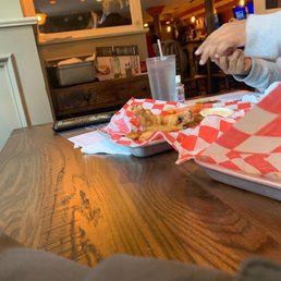 Waiting for our meals.