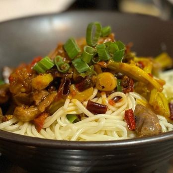 All Blue Chinese Cuisine - Chicken giblets stir fry over noodles - Ramen Near Me - Edison, New Jersey All Blue Chinese Cuisine - Chicken giblets stir fry over noodles - Ramen Near Me - Edison, New Jersey