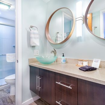 Just Beachy - Large vanity area where you can get ready separately from the shower/toilet area. - Vacation Rentals Near Me - Oceanside, California