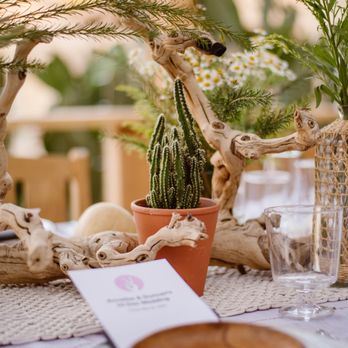 Kuki + Ania - Vavine's beautiful table decor for our wedding dinner in Yucca Valley :) - Personal Chefs Near Me