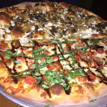 Pies & Pints - Half mushroom, caramelized onion and garlic, half mozzarella caprese. - Pizza Near Me - Charleston, West Virginia Pies & Pints - Half mushroom, caramelized onion and garlic, half mozzarella caprese. - Pizza Near Me - Charleston, West Virginia