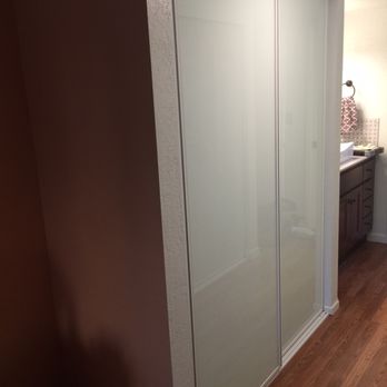 American Sliding Door - Closet Door with White Glass - Door Sales/Installation Near Me - Martinez, California American Sliding Door - Closet Door with White Glass - Door Sales/Installation Near Me - Martinez, California