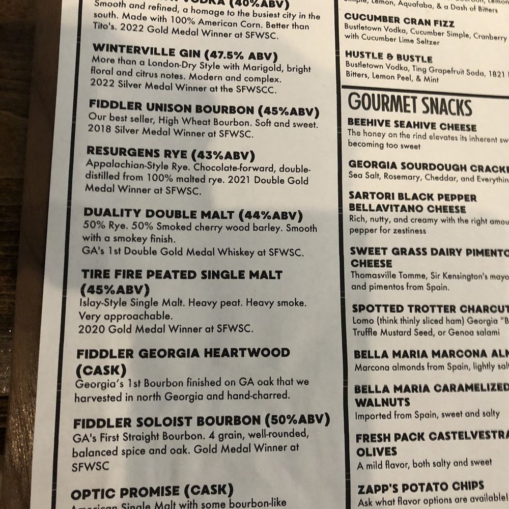 ASW Distillery - Menu - Distilleries Near Me - Atlanta, Georgia ASW Distillery - Menu - Distilleries Near Me - Atlanta, Georgia