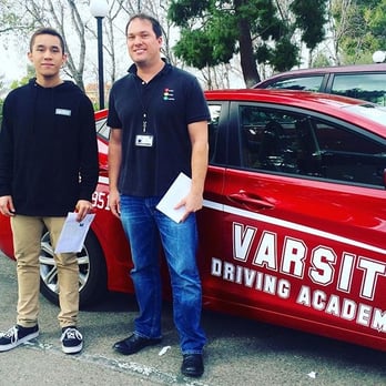 Varsity Driving Academy - My son, at his last driving session, with his instructor, Isaac Downey. - Driving Schools Near Me - Irvine, California Varsity Driving Academy - My son, at his last driving session, with his instructor, Isaac Downey. - Driving Schools Near Me - Irvine, California
