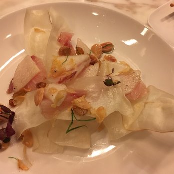 Uchi Dallas - Yucca strips, yellowtail, Marcona almonds - Japanese Near Me - Dallas, Texas