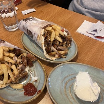 Messini Authentic Gyros - Mixed (Pork Mixed Chicken) Gyros Pita with side of Tzatziki - Greek Near Me - Toronto, Ontario