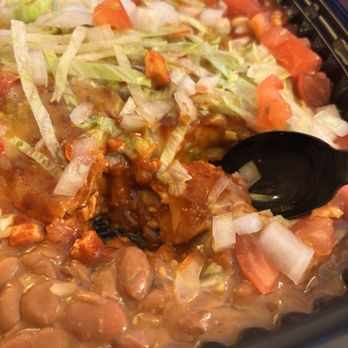 ABQ Grill - Inside the chicken enchiladas - red sauce on one side. - Wine Bars Near Me - Albuquerque, New Mexico