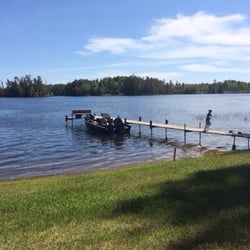 Mercer Lake Resort of Minocqua - Kids hanging out on the dock.
