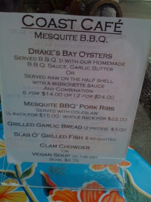 Menu photo 6 Coast Cafe Bolinas, CA