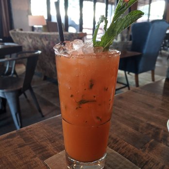 Whiskey Cake - Wabbit Smash - Gin, carrot, mint, local honey, lemon. Aptly named and oh so refreshing! - New American Near Me - Plano, Texas Whiskey Cake - Wabbit Smash - Gin, carrot, mint, local honey, lemon. Aptly named and oh so refreshing! - New American Near Me - Plano, Texas
