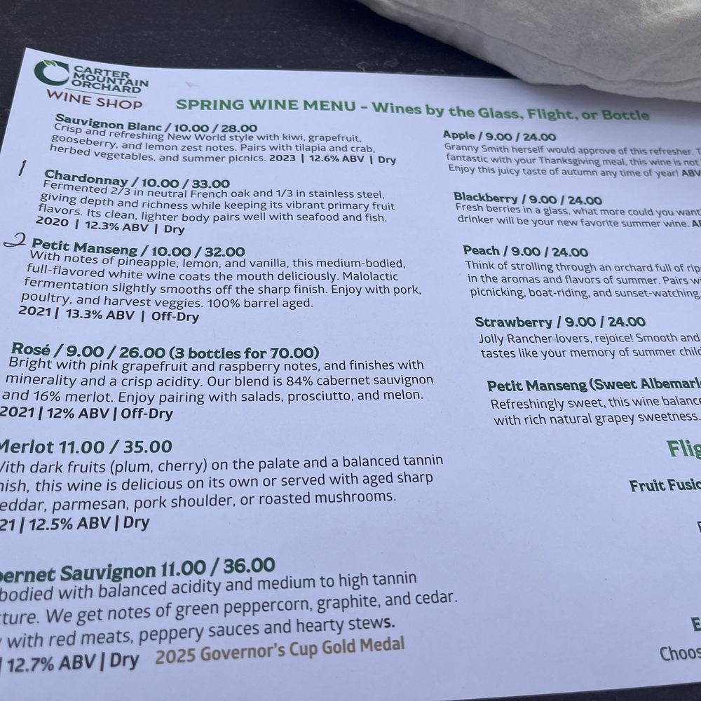 Carter Mountain Orchard - Wine list - Pick Your Own Farms Near Me - Charlottesville, Virginia Carter Mountain Orchard - Wine list - Pick Your Own Farms Near Me - Charlottesville, Virginia